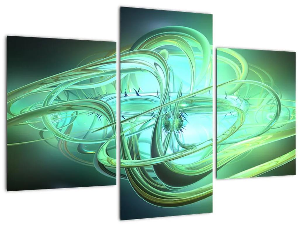 Obraz zelenej abstrakcie (90x60 cm)