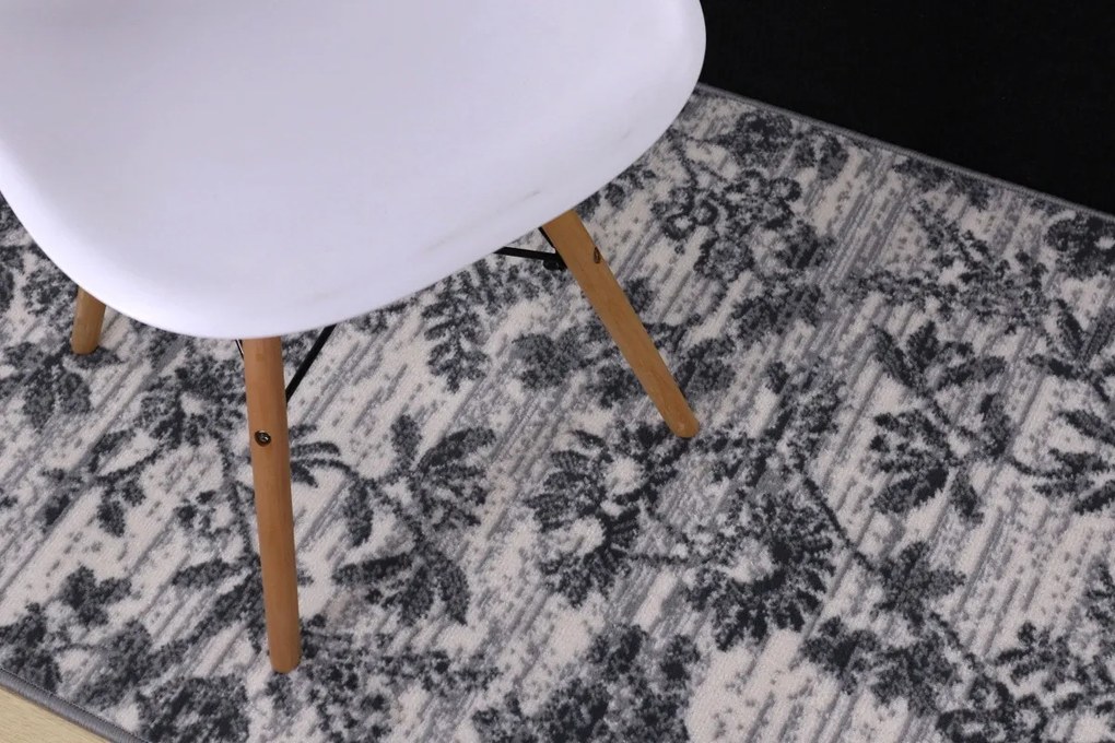 Alfa Carpets, TRHÁK: Kusový koberec Flowers grey, 190x280, šedá, obývacia izba