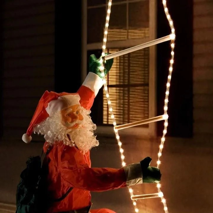 Tutumi Tutumi, LED vianočný Santa Claus na rebríku 240cm XXL 391123A, červená-biela, CHR-03620