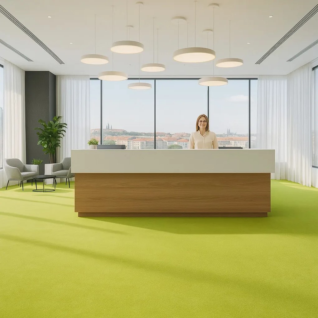 PVC podlaha - lino Flexar PUR 603-11 zelená, na mieru, šíře 2m,4m, zelená, bez podkladu, kancelária, Lentex