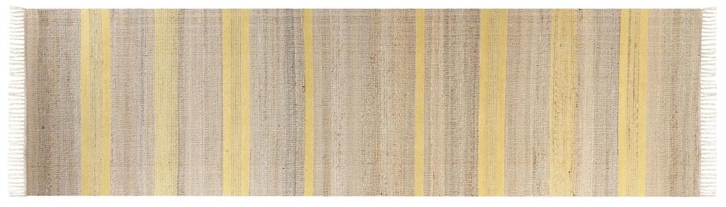 Jutový koberec 80 x 300 cm béžová/žltá TALPUR Beliani