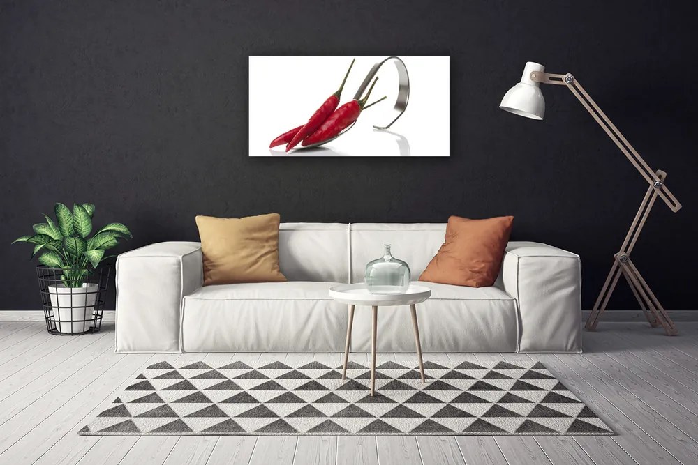 Obraz Canvas Chilli lyžica kuchyňa 100x50 cm
