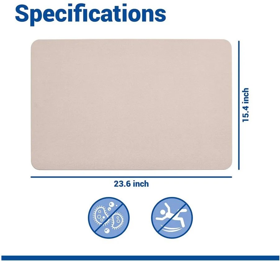 Béžová kúpeľňová predložka z kremeliny 39x60 cm Simi – Wenko