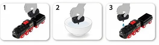 Brio - Parná lokomotíva s vodnou nádržou na batérie