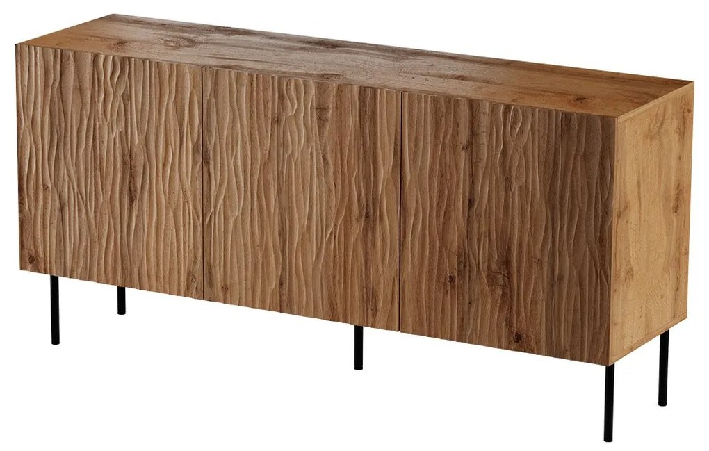 Komoda Lameller 152, Farby: biela / biela + čierna