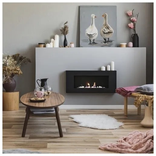 Kratki DELTA/FLAT/TUV - Nástenný BIO krb DELTA/FLAT 40x90 cm 1,5kW čierna