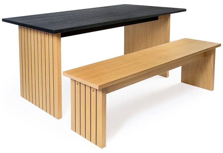 Jedálenský stôl s doskou v dubovom dekore 90x160 cm Stripe - Woodman