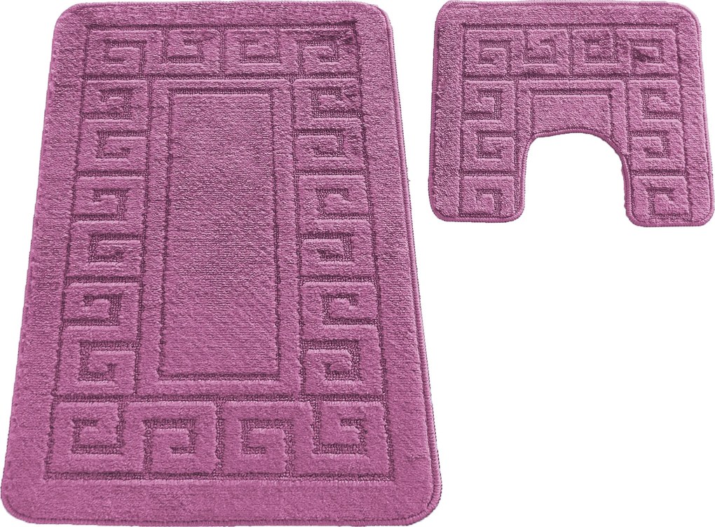 DY Kúpeľňová sada koberčekov s výrezom Montana Ethnic - tmavoružová
