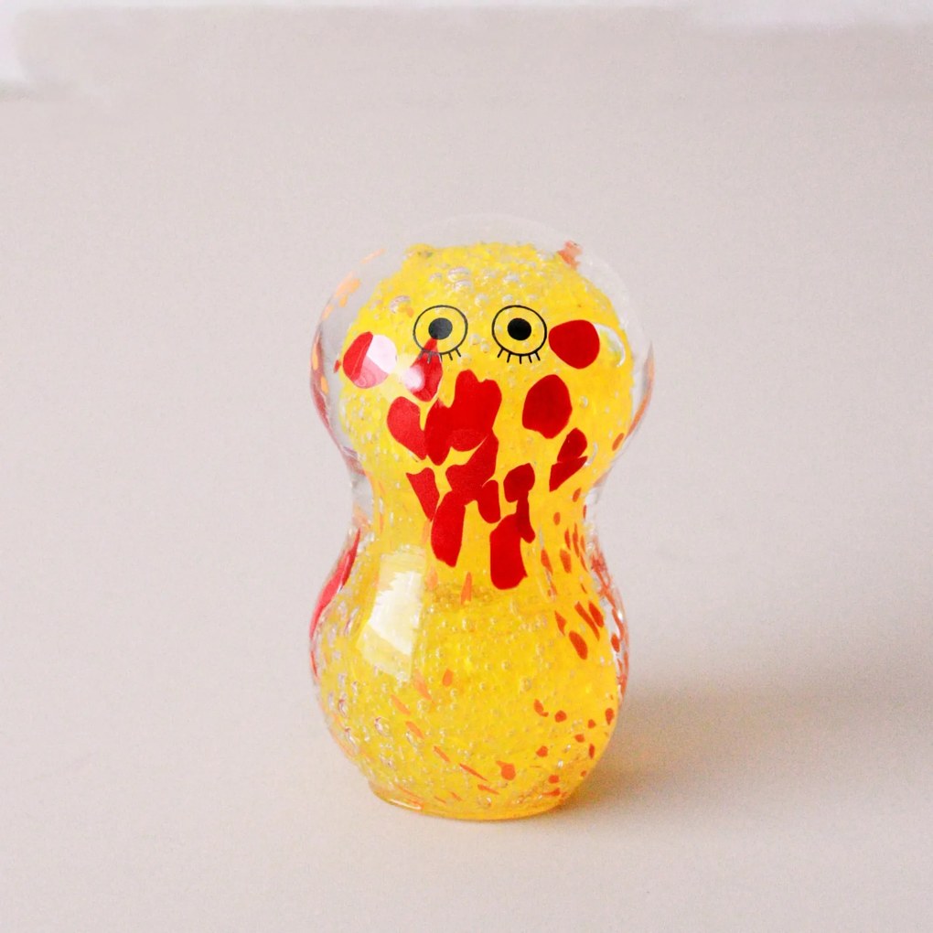 Studio Arhoj Sklenená figúrka Crystal Blob Yellow Long Lashes