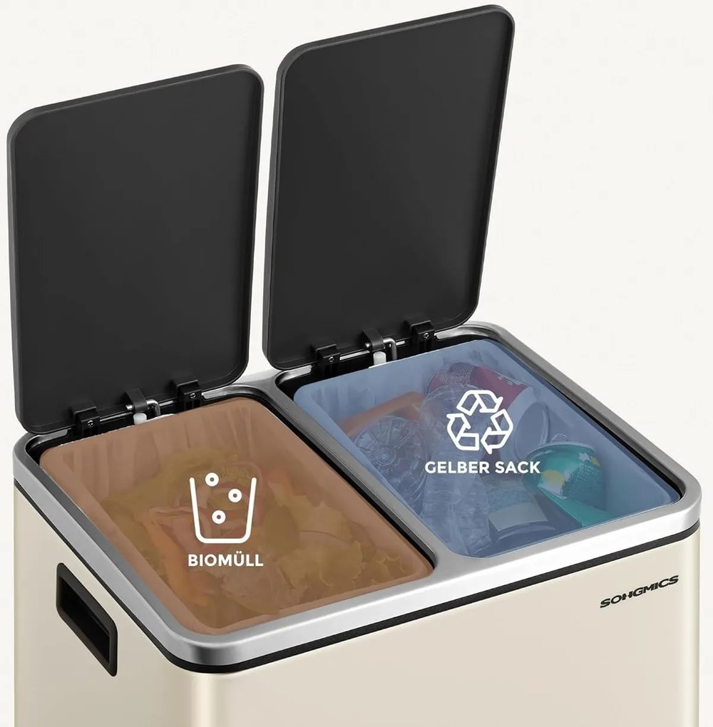 Odpadkový koš Flace 2x15 l béžový/černý