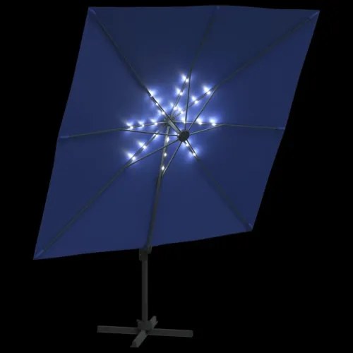 vidaXL LED konzolový slnečník azúrovomodrý 400x300 cm-