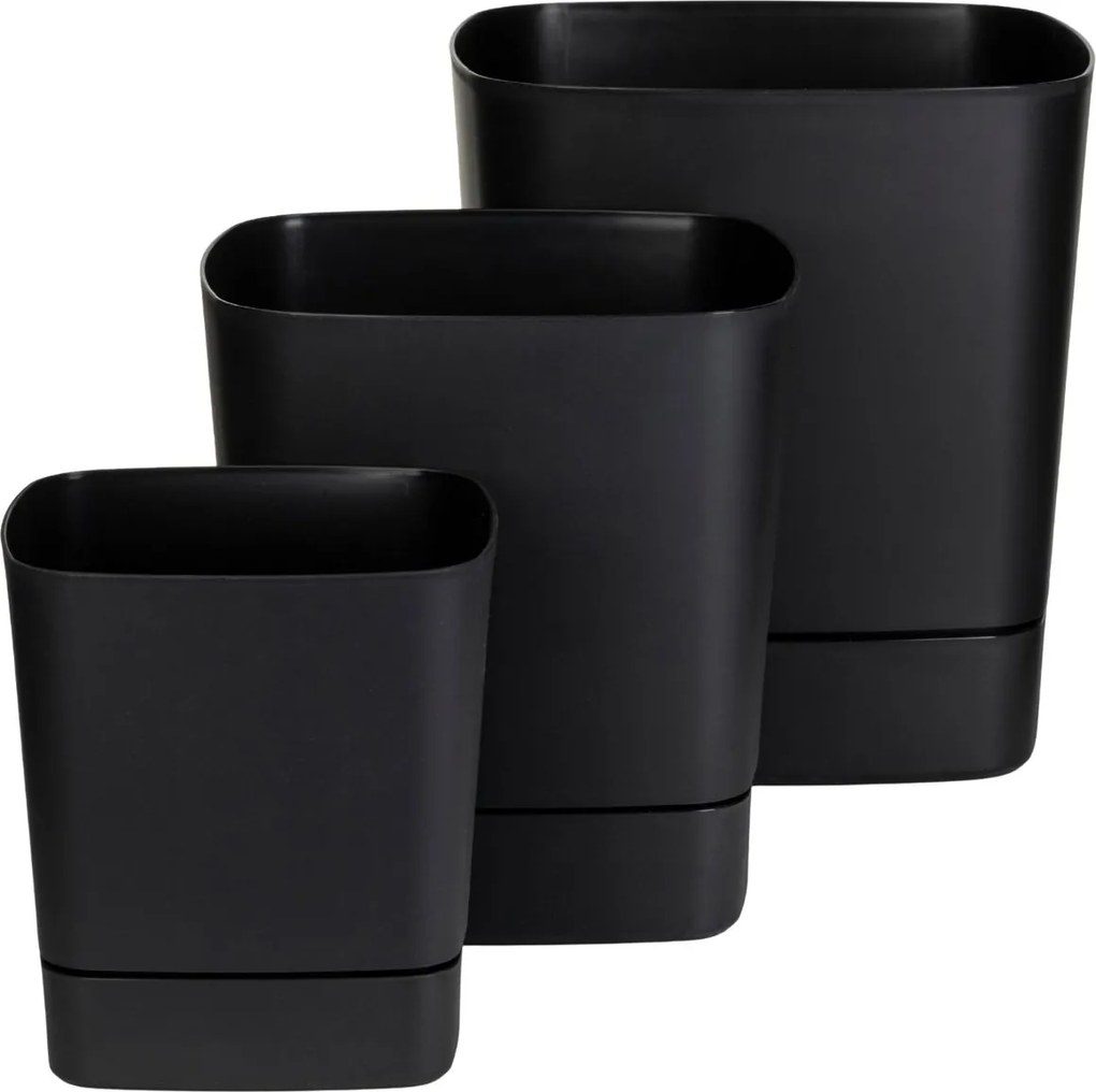 PLASTOVÝ KVETINÁČ CUBI 34X36,5 CM ČIERNA