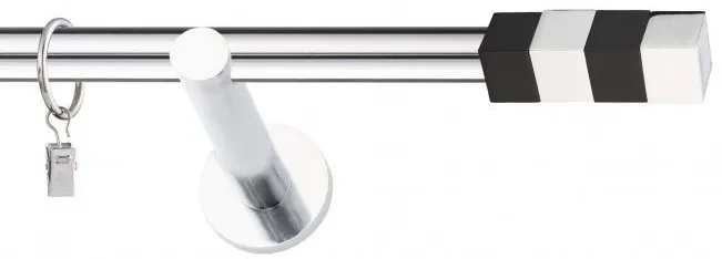 Dekorstudio Chrómová jednoradová garniža čierny MAGNUM 19mm Dĺžka: 260cm, Typ uchytenia: Držiak modern, Typ príslušenstva: Bez príslušenstva