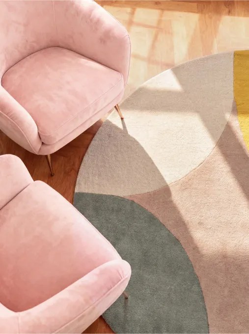 Koberec Ted Baker Westminster Cecil béžový / viacfarebný kruh
