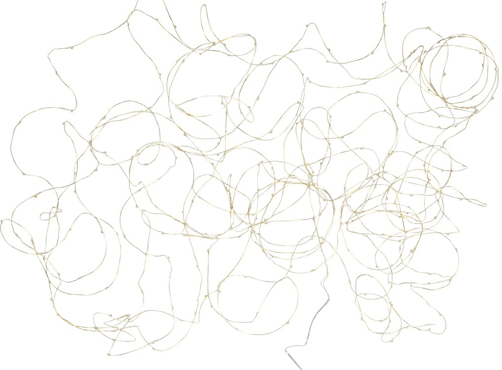 Vianočné osvetlenie na zlatom drôtiku 30m 300led svetielok - teplá biela - 31,5 * 0,4 * 0,2 cm