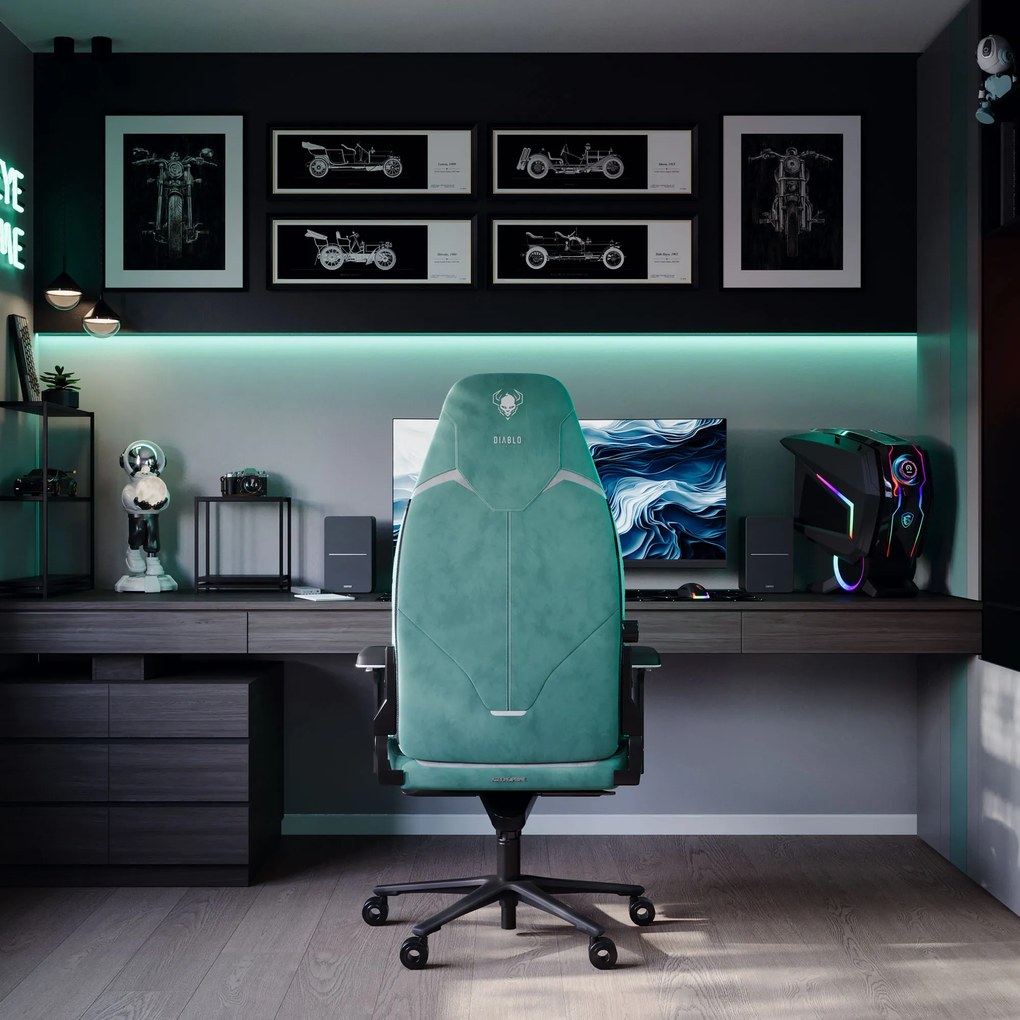 Herné kreslo Normal Size v mätový-čierny: Diablo X-Eye Prime Mystic Mint
