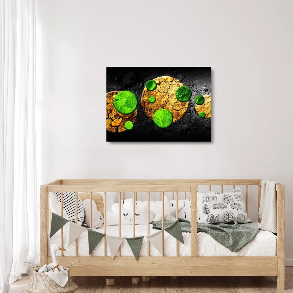 Sklenený obraz abstrakcie - Guľa (70x50 cm)