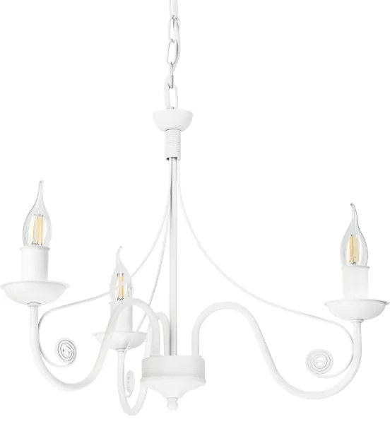 Luster na reťazi DONATO 3xE14/40W/230V biela