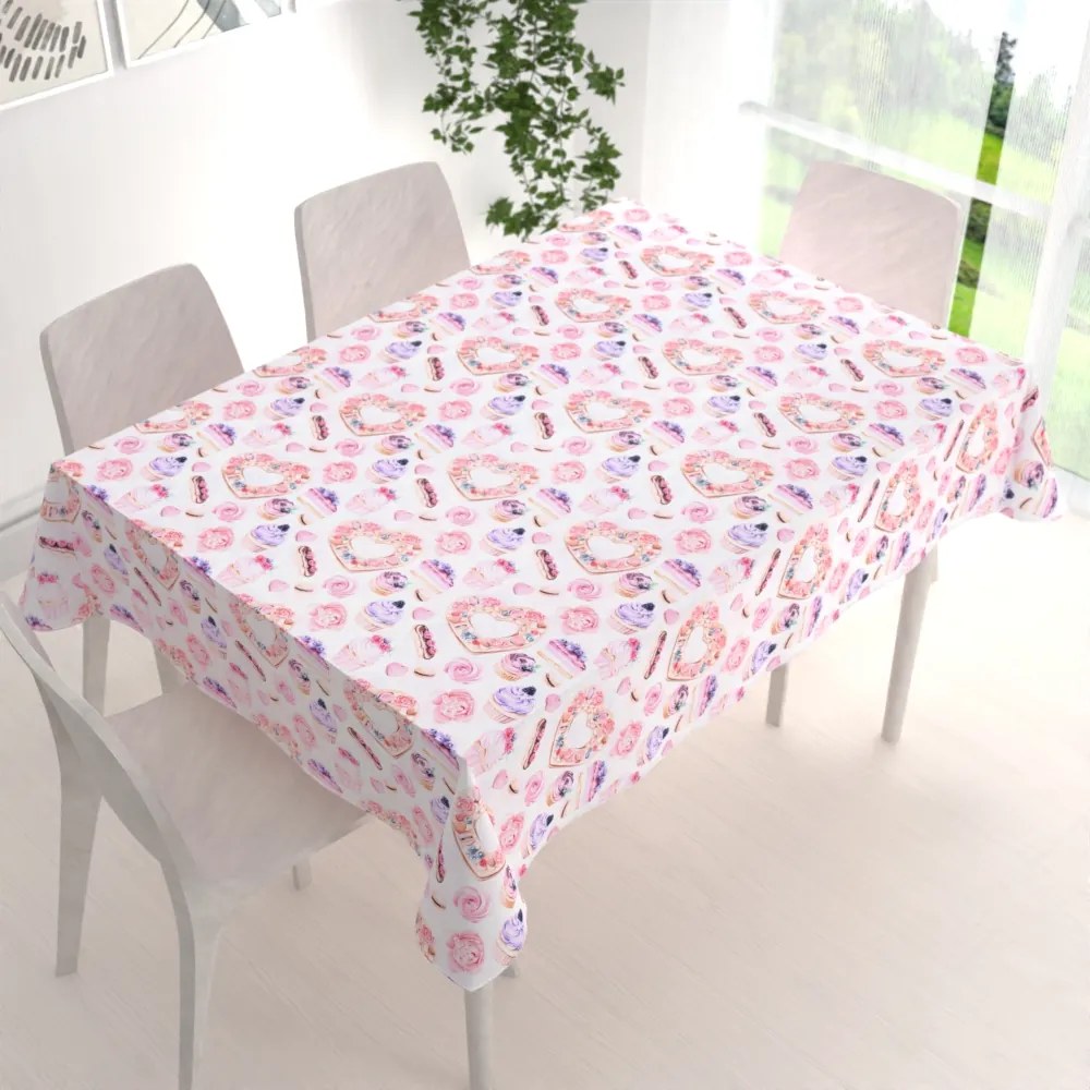 Biante Dekoračný obdĺžnikový obrus PML-037 Ružová cukráreň 140x220 cm