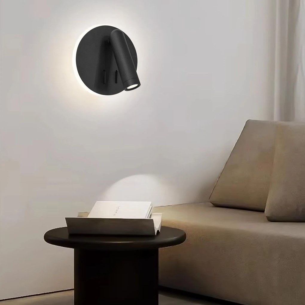 Toolight Toolight, LED nástenné svietidlo 16x14cm, 10W, APP1614-1W, čierna, OSW-06529