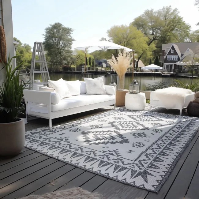 Obojstranný koberec Elle Decoration GEMINI Dynamic strieborný