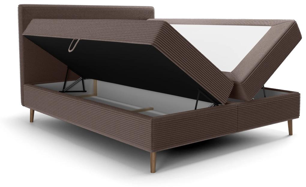 Manželská posteľ 140 cm Napoli Bonell (hnedá) (s roštom, s úl. priestorom). Vlastná spoľahlivá doprava až k Vám domov. 1082442