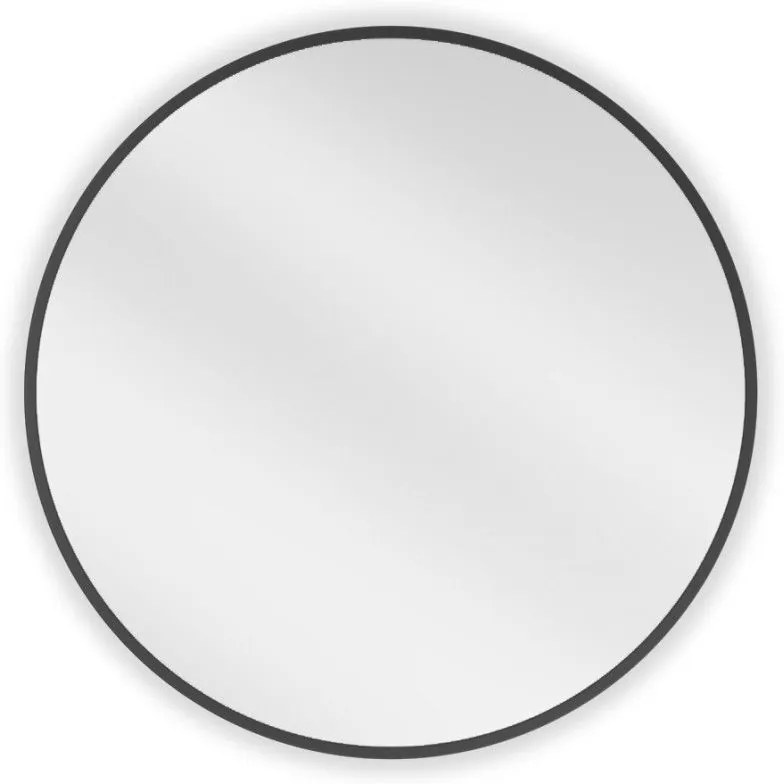Mexen Loft, okrúhle kúpeľňové zrkadlo 60 cm, farba rámu čierna matná, 9850-060-060-000-70