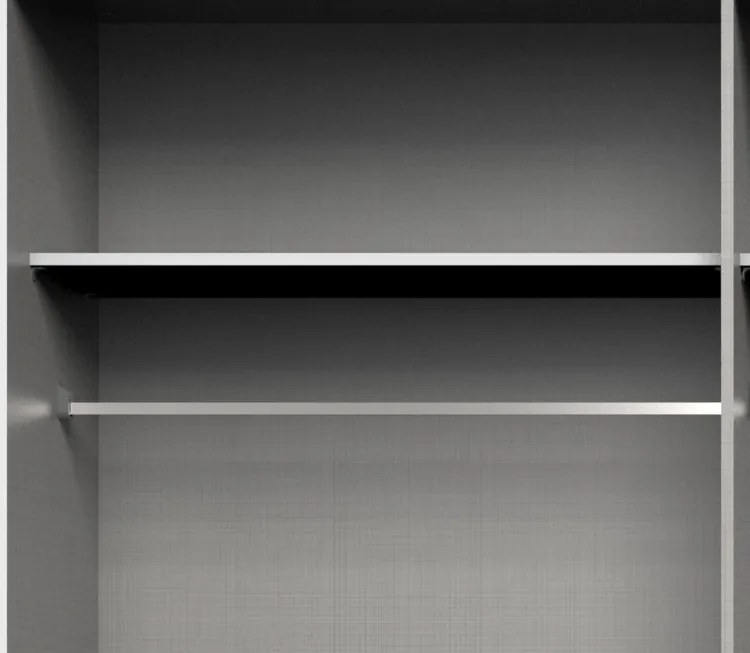 Šatníková skriňa Bern, šírka 225 cm/výška 208 cm, biela/antracitová oceľ