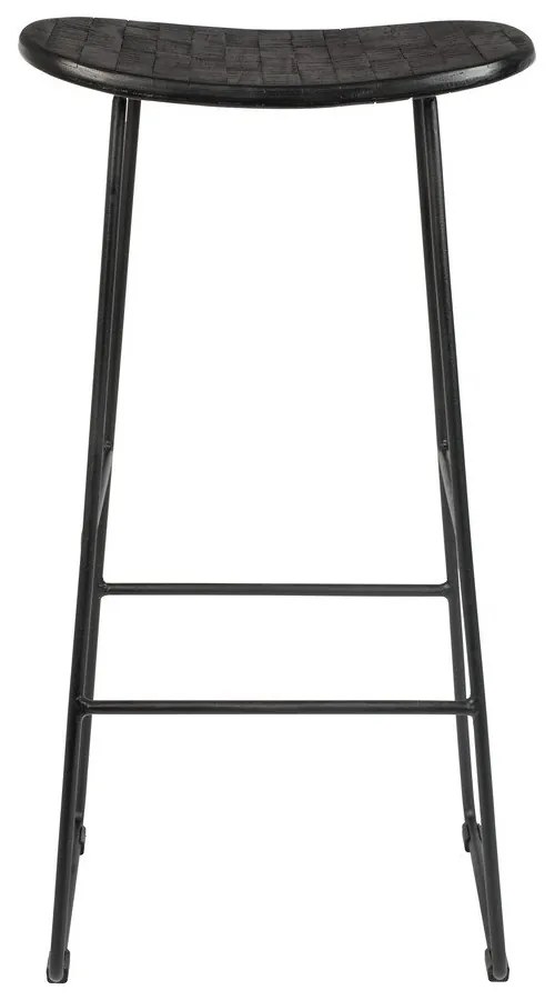 Čierna barová stolička z teakového dreva (výška sedadla 76 cm) Tangle – White Label