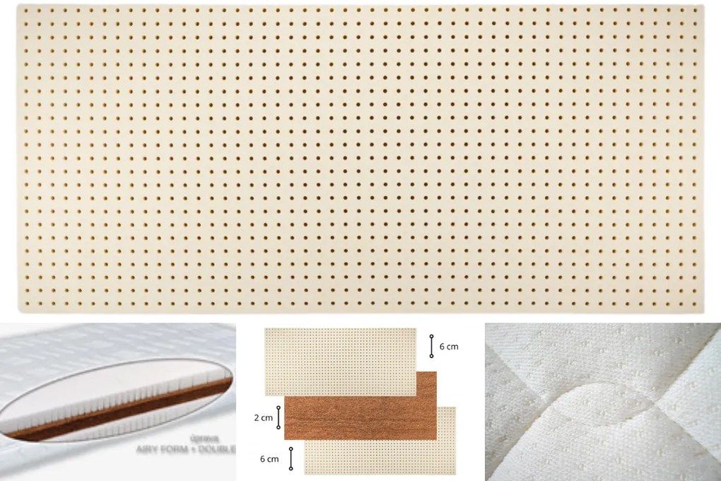 Novaya Latexový matrac DOUBLE KOKOS (stredne tvrdý-T3) Rozmer: 190x80, Poťahová látka: Aloe Vera