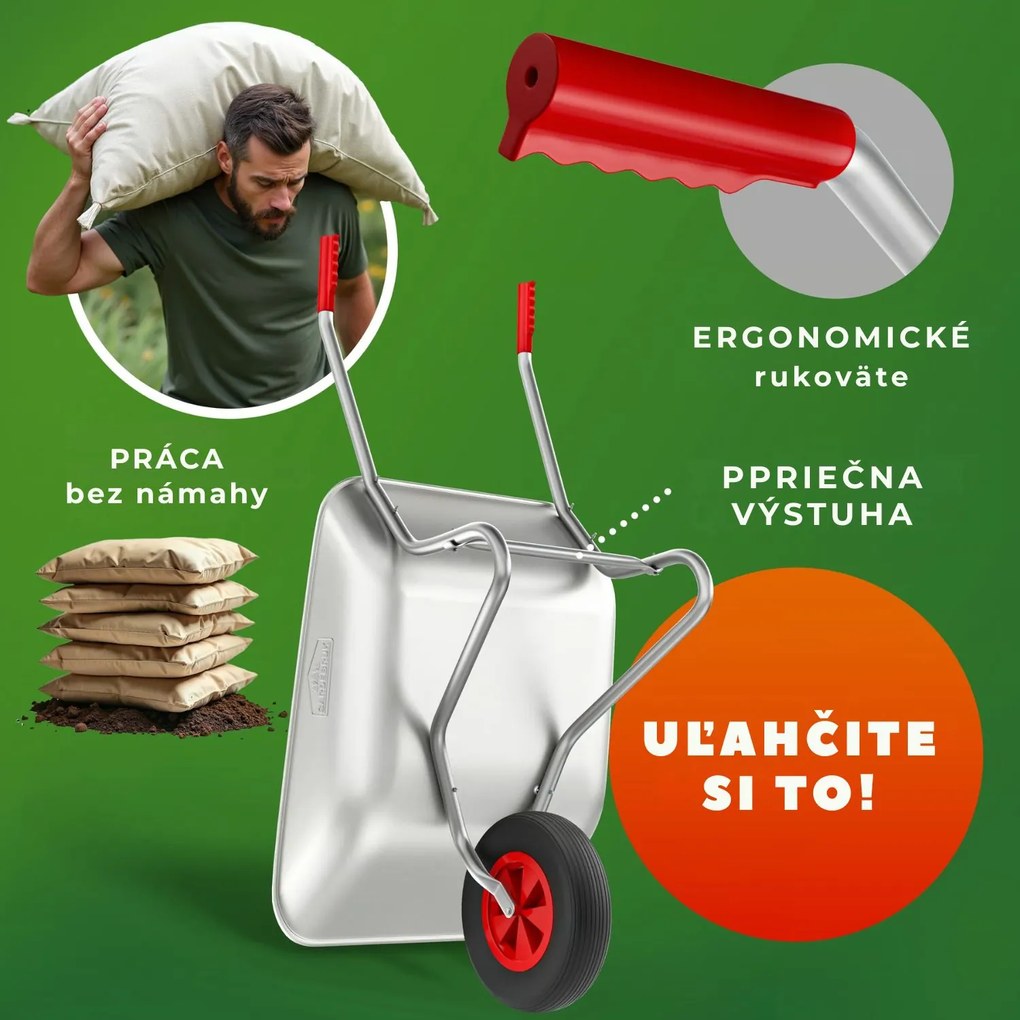 Fúrik LARRY pozinkovaný, max. kapacita 80l/100kg, strieborná/čierna Gardebruk