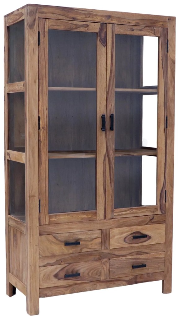 furniture-nabytek.cz - Dřevěná vitrína z masivu palisandr 100x180x45