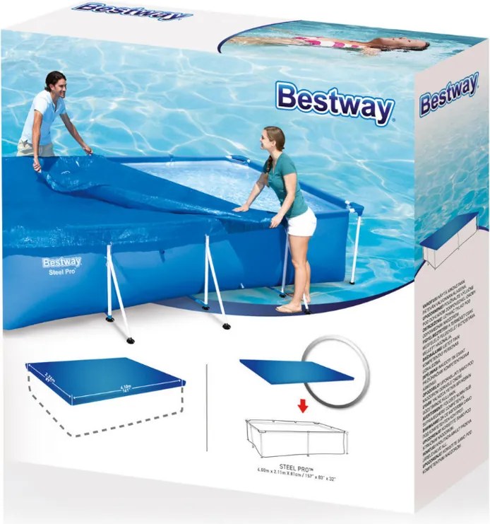 LEAN Krycia plachta na rámový bazén 400 x 211 cm Bestway 58107