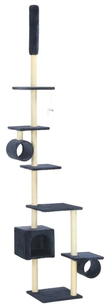 vidaXL Škrabadlo pre mačky so sisalovými stĺpikmi 260 cm, tmavomodré