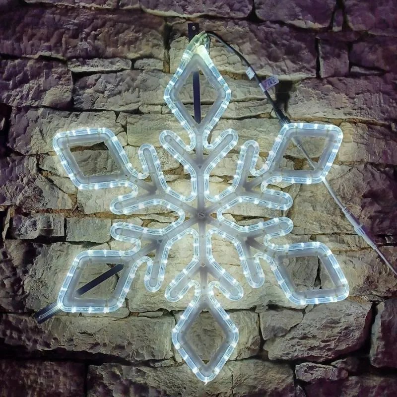 DECOLED LED svetelná vločka IX, závesná 3D tlač, priemer 800 , ľadovo biela