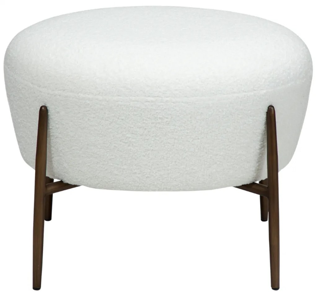 ORBIT TABURET snow bouclé/antique brass