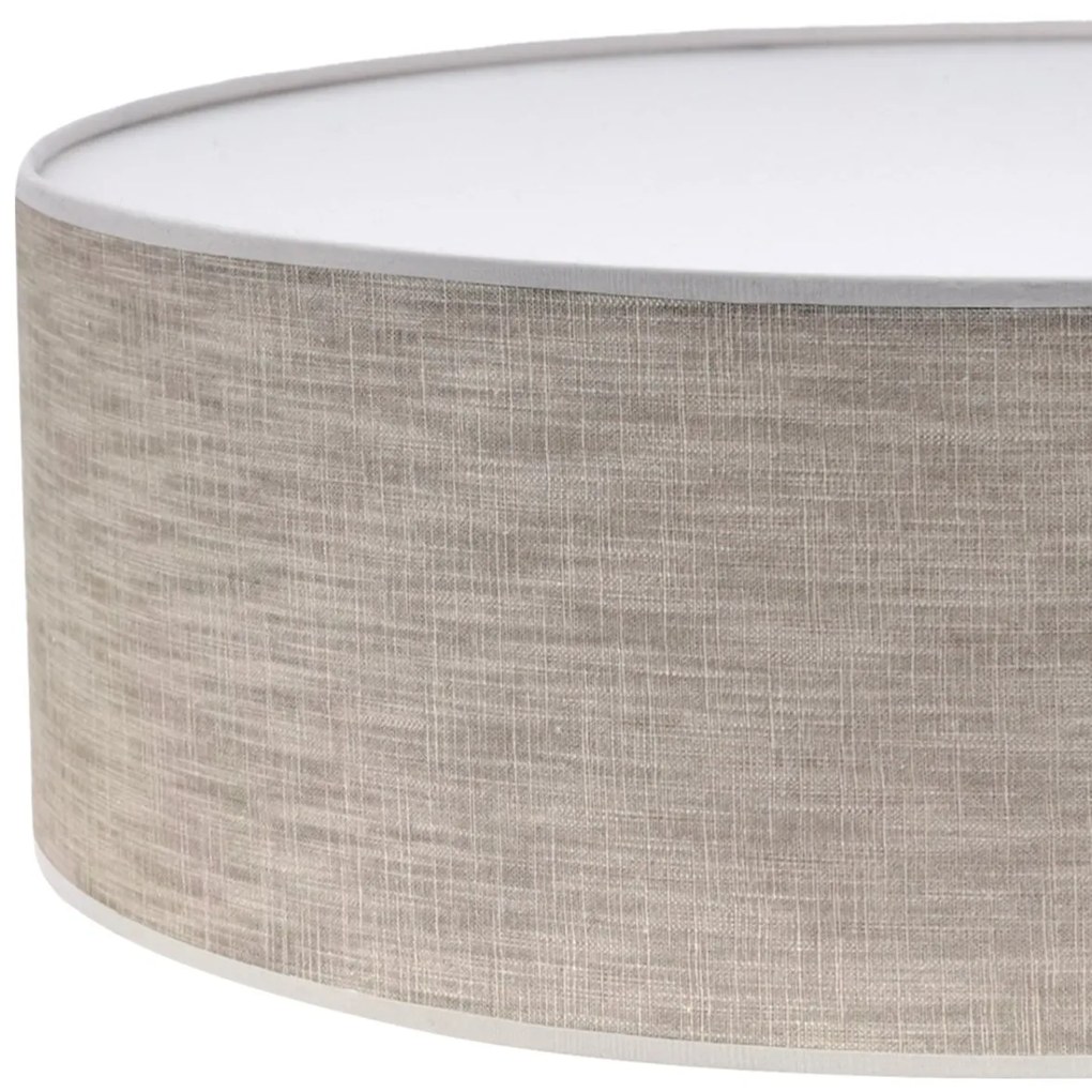 Stropné svietidlo Stone, 1x béžové textilné tienidlo/biele PVC tienidlo, (biele plexisklo), (fi 40cm)