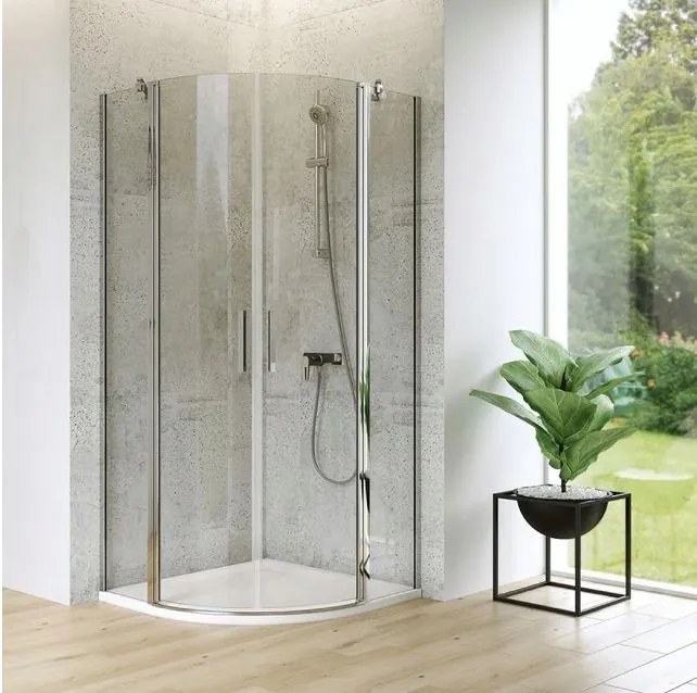 Cersanit Moduo - štvrťkruhový sprchovací kút 90x90x195, 6mm číre sklo, chrómový profil, S162-010
