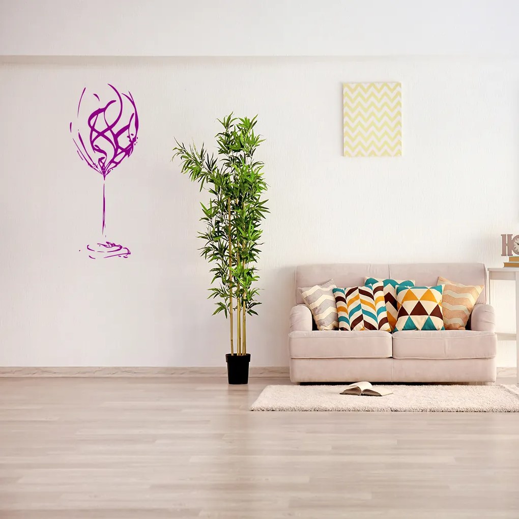 Veselá Stena Samolepka Pohár na víno Farba: modrá, Veľkosť: 60 x 155 cm