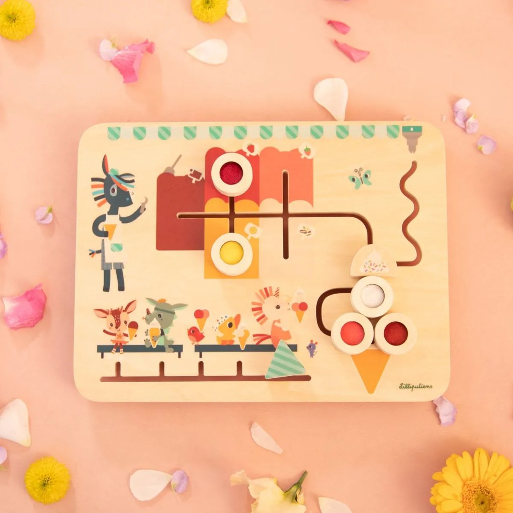 Lilliputiens - drevený panel - zmrzlinový labyrint