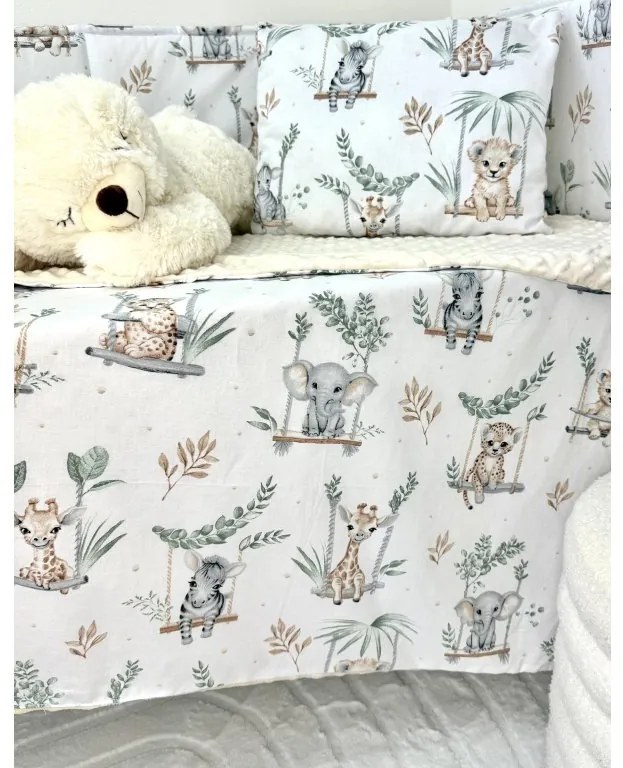 5-dielna výhod. súprava pre bábätko Animals/minky krémová
