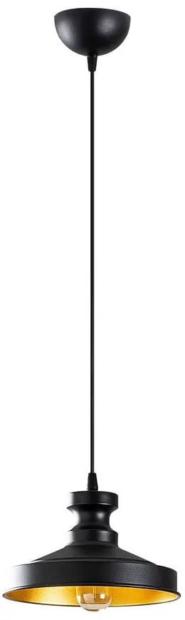Čierne závesné svietidlo s kovovým tienidlom ø 22 cm Berceste – Opviq lights