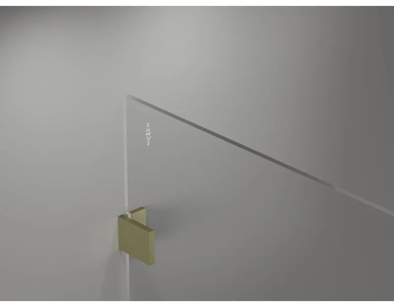 Mexen Lunar sprchová stena pravá 90 x 200 cm, 8mm číre sklo, zlatá matná, 830-090-000-55-00-P