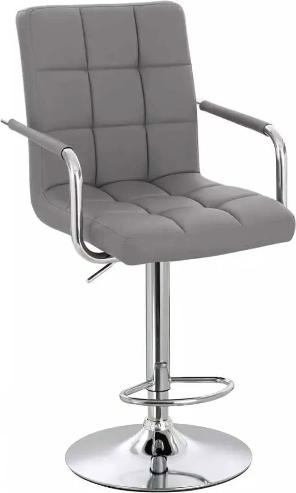 LuxuryForm DESIGN Barová stolička VERONA na striebornom tanieri - šedá