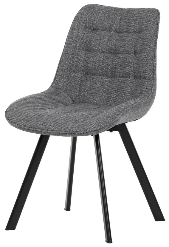 Jedálenská stolička HC-465 GREY2 šedá látka, nohy čierny kov