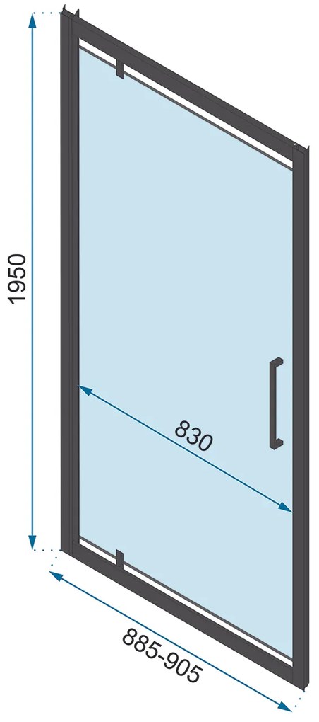 Sprchovací kút MAXMAX Rea RAPID swing 90x90 cm - čierny