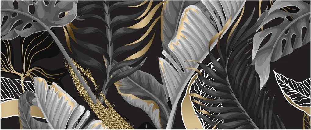 Obraz - Zlatá džungľa (120x50 cm)