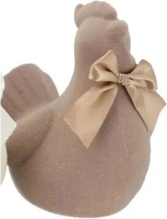 Šedá gigantická slepice s mašlí Chicken Easter Flock XL - 38*29*42 cm