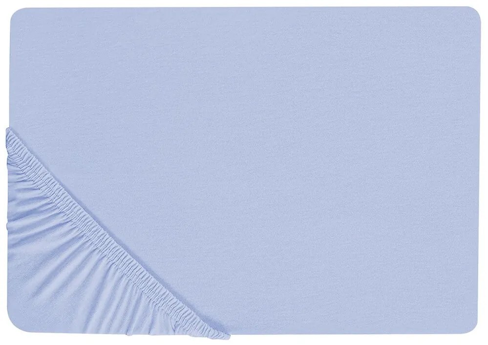 Bavlnená posteľná plachta 200 x 200 cm svetlomodrá JANBU Beliani