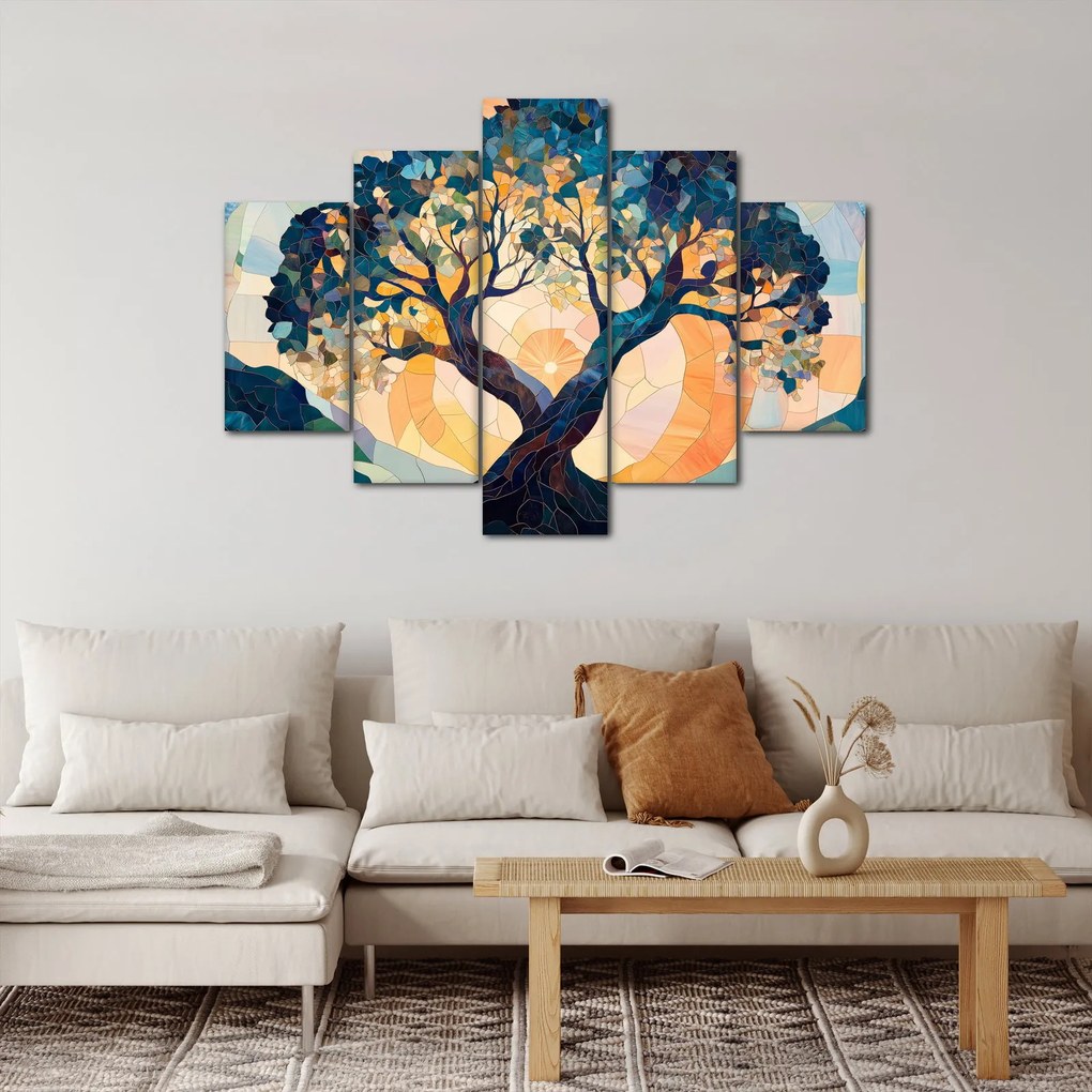 Obraz – Mozaika – slnko a strom II. (150x105 cm)